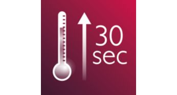 Fast heat up time, ready to use in 30 seconds