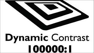 "Dynamic contrast 100000:1 for incredible rich black details