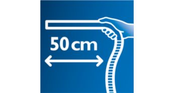 Reach all corners thanks to the extra-long ergonomic grip