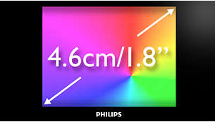 4,6 cm (1,8") skærm med fuldt farvespektrum for nem og intuitiv browsing