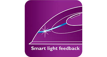 Iron with smart light feedback indicator