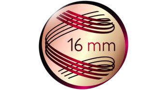 Sıkı bukleler ve lüleler için 16 mm'lik bigudi