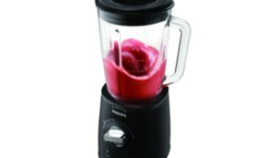 Design exclusivo n&atilde;o centrado do jarro para misturar ingredientes de forma eficiente