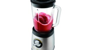 Design exclusivo n&atilde;o centrado do jarro para misturar ingredientes de forma eficiente