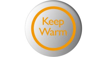 A função para manter quente conserva a água à temperatura definida