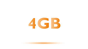 Memória integrada de 4 GB para até 44 dias de gravação