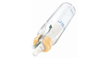 Air goes into the bottle, instead of baby's tummy