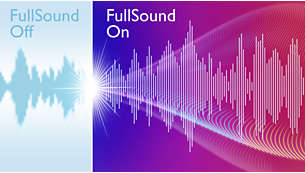 FullSound zwiększa detale dźwięku dając bogate i mocne brzmienie