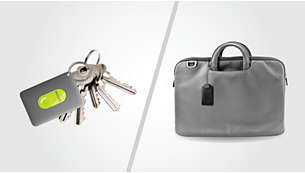 InRange'i kaitseümbris, et saaksite seadme ohutult võtmete või koti külg ühendada