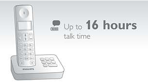 Up to 16 hours talk time on a single charge