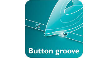 Button groove speeds up ironing along buttons and seams
