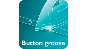 Button groove speeds up ironing along buttons and seams