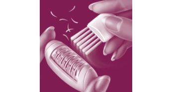 Cleaning brush to remove loose hairs from epilator discs