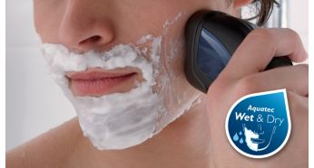 AquaTec : rasage facile à sec ou rafraîchissant avec du gel ou de la mousse à raser