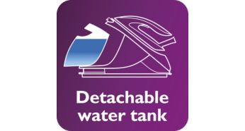 1.5 L detachable water tank, up to 2 hours of ironing