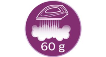 Steam boost up to 60g for the most stubborn creases