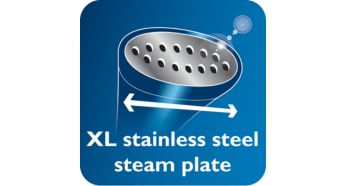 Подошва XL из нержавеющей стали ускоряет процесс отпаривания