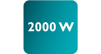 Công suất lên tới 2000 W cho phép luồng hơi mạnh và ổn định