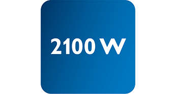 Công suất lên tới 2100 W cho phép luồng hơi mạnh và ổn định