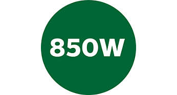 850 W motor for powerful processing