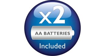 W opakowaniu znajdują się 2 baterie AA firmy Philips