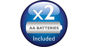 2 Philips AA bateries are included in the package