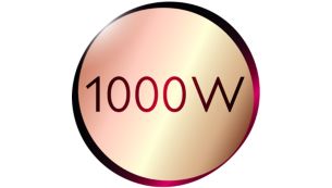 Dryer: gentle drying power of 1000W for beautiful results
