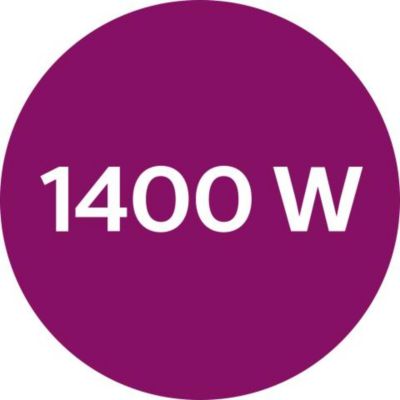 Мощность до 1400 Вт обеспечивает постоянную высокую подачу пара