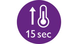 Instant heat-up time of 15secs