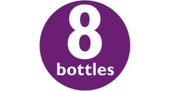 Fitting all sizes of bottles: 8 bottles, pump and soothers