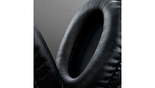 Puha, fület körülölelő, bőrből készült párnák a kényelmes, hosszan tartó használatért
