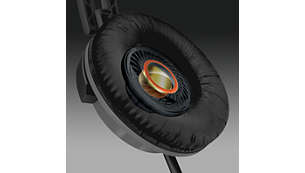 32mm speaker driver delivers powerful and dynamic sound