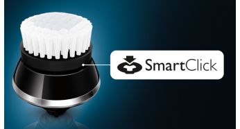Click-on brush for thorough facial cleansing
