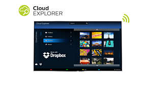 Cloud Explorer ja Dropbox™: jaga otse suurele ekraanile