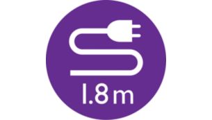 1.8 m cord for maximum flexibility