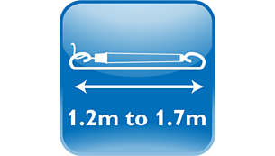Joustavan pidikkeen voi säätää 1,2–1,7 metriin