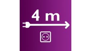 สายไฟยาว 4 เมตรเพื่อให้ง่ายต่อการทำความสะอาด
