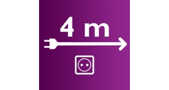 4 meter cord allows for easy reach