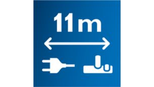 Kolay temizlik için 11 metre erişim uzunluğu