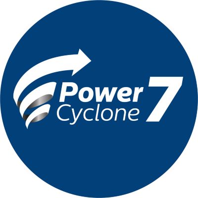 PowerCyclone 7 помогает дольше поддерживать максимальную мощность всасывания