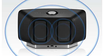 Twin passive radiators give rich extended bass