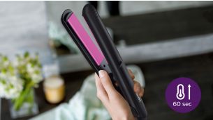 Philips Selfie Straightener Fast heat up time, ready to use in 60 seconds
