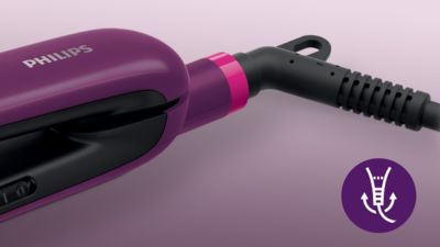 A useful swivel cord rotates and prevents tangled wires