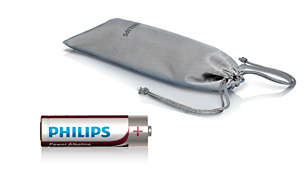 Lithium AA battery and soft pouch included