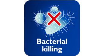 Steam kills up to 99.9% of bacteria*