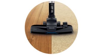 La brosse TriActive réalise 3 actions de nettoyage à la fois