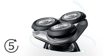 Heads flex in 5 directions for a fast close shave