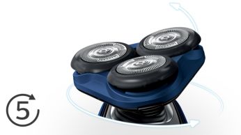 Heads flex in 5 directions for a fast, close shave