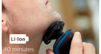 40 minutos de afeitado sin cable