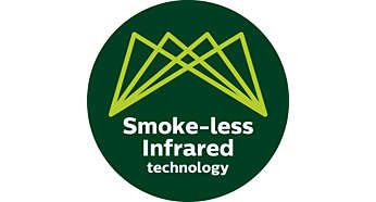 Advanced infrared heat technology for up to 80% less smoke